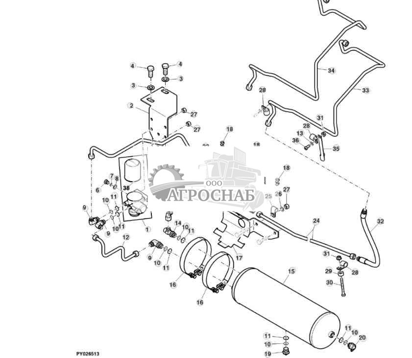 ОСУШИТЕЛЬ ВОЗДУХА ДЛЯ СИСТЕМЫ ПНЕВМОТОРМОЗА ПРИЦЕПА 
